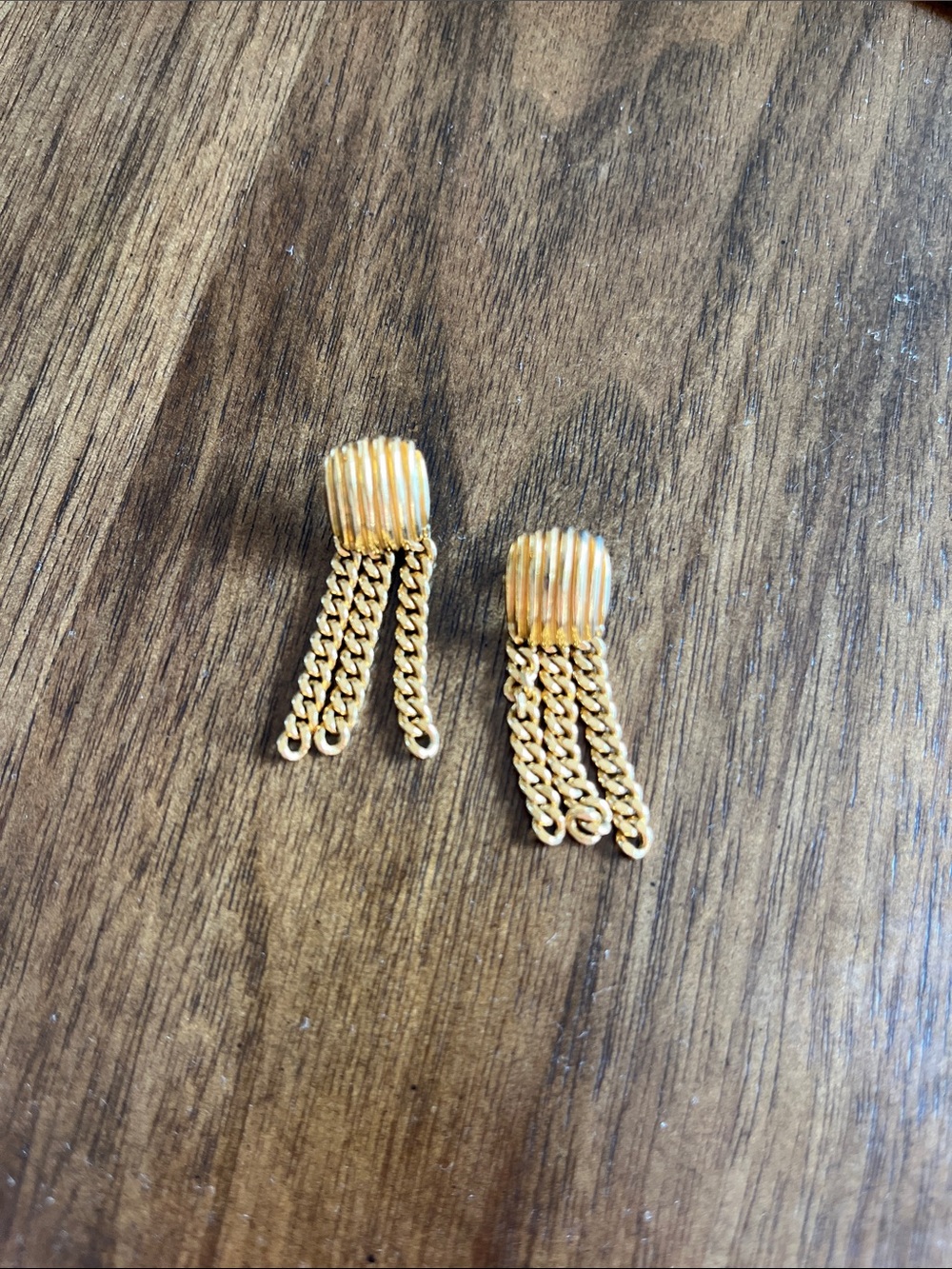 Gold Vintage Fringe Chain Earrings
